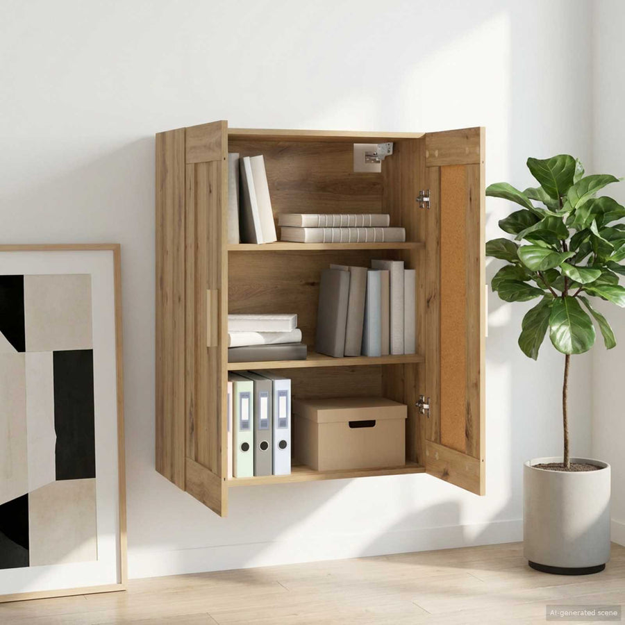 Wandkast Muurmontage Artisanaal eiken 69,5 x 34 x 90 cm