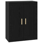 Wandkast Muurmontage Zwart eiken 69,5 x 34 x 90 cm Bewerkt hout