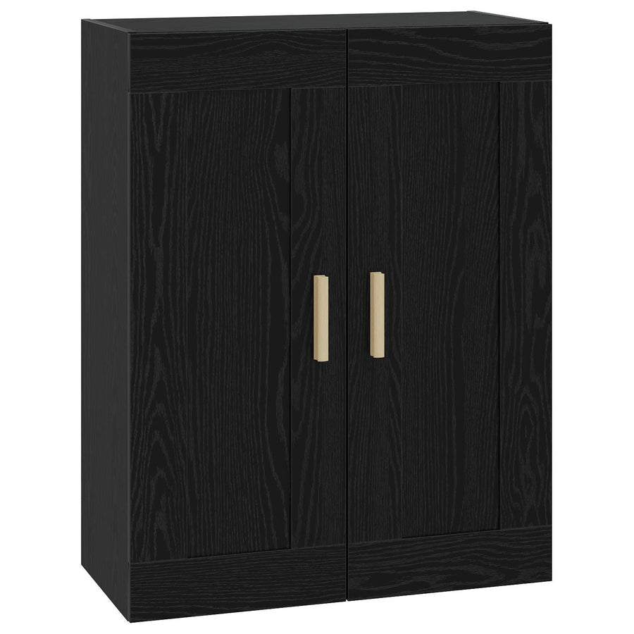 Wandkast Muurmontage Zwart eiken 69,5 x 34 x 90 cm Bewerkt hout