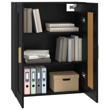 Wandkast Muurmontage Zwart eiken 69,5 x 34 x 90 cm Bewerkt hout