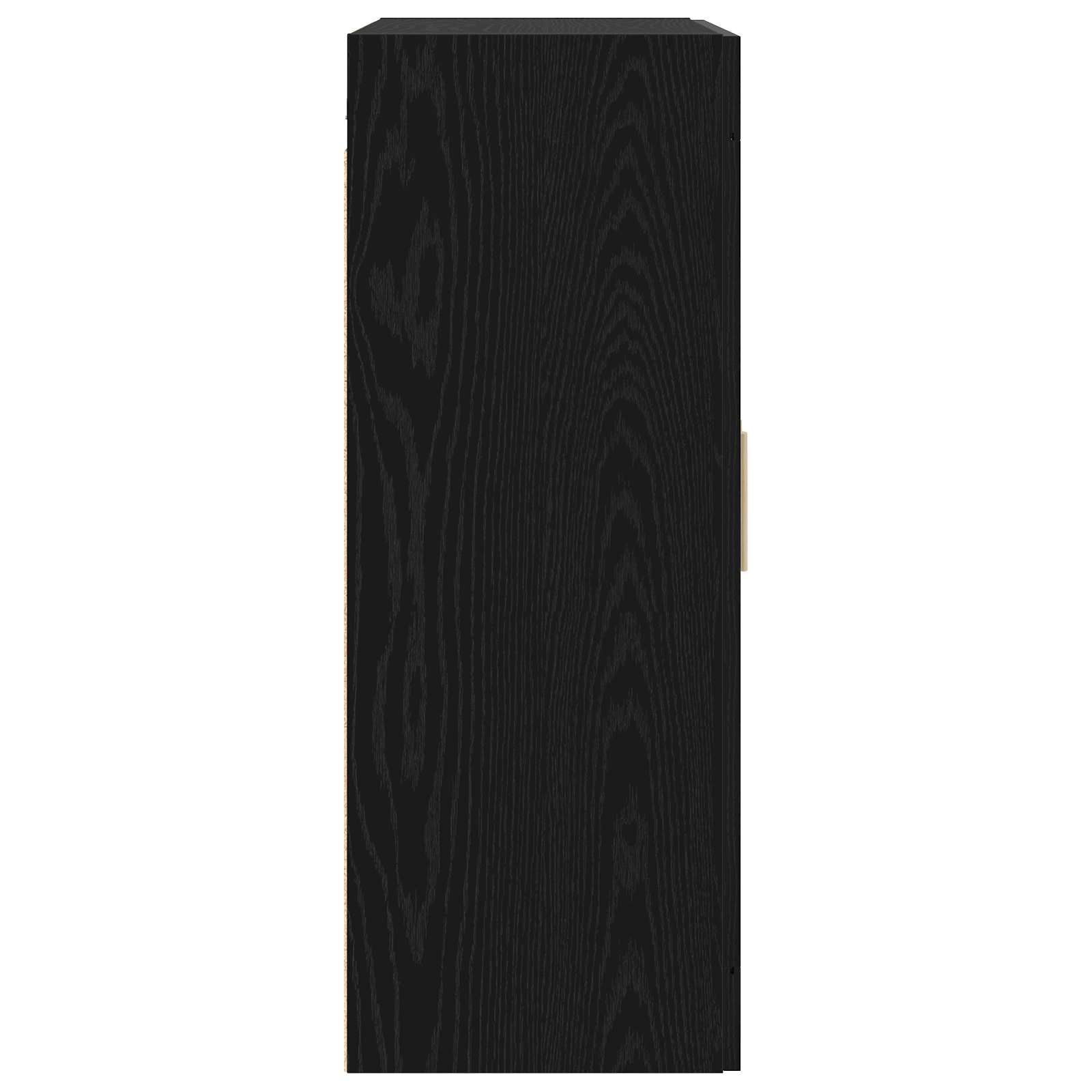 Wandkast Muurmontage Zwart eiken 69,5 x 34 x 90 cm Bewerkt hout