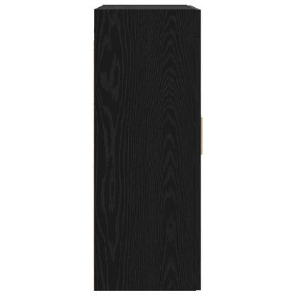 Wandkast Muurmontage Zwart eiken 69,5 x 34 x 90 cm Bewerkt hout