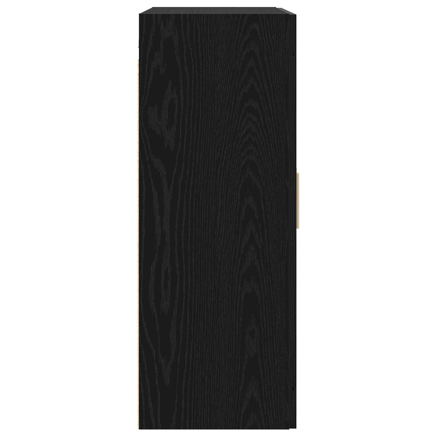 Wandkast Muurmontage Zwart eiken 69,5 x 34 x 90 cm Bewerkt hout