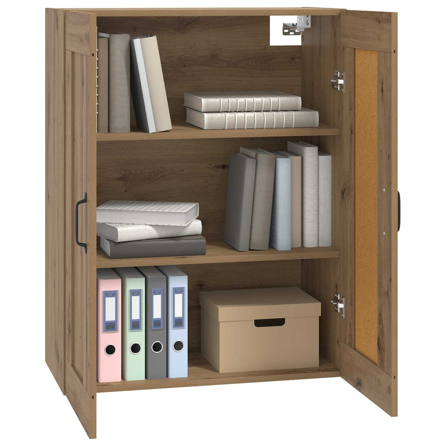 Wandkast Artisanaal eiken 69,5 x 34 x 90 cm Bewerkt hout