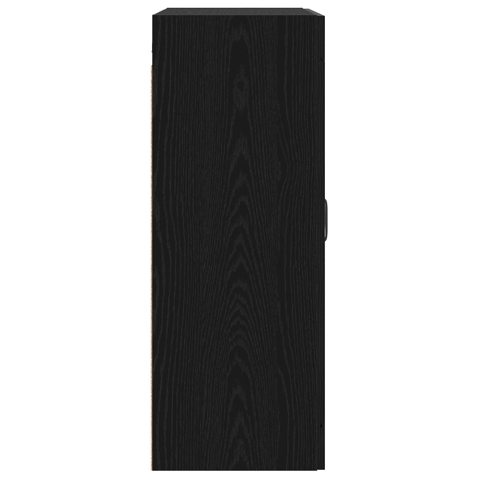 Wandkast Zwart eiken 69,5 x 34 x 90 cm Bewerkt hout