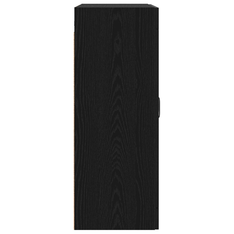 Wandkast Zwart eiken 69,5 x 34 x 90 cm Bewerkt hout