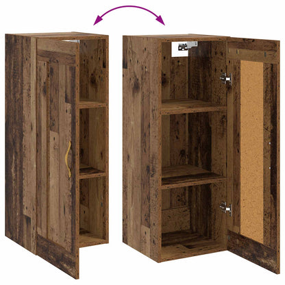 Wandkast Oud hout 34,5 x 34 x 90 cm Bewerkt hout