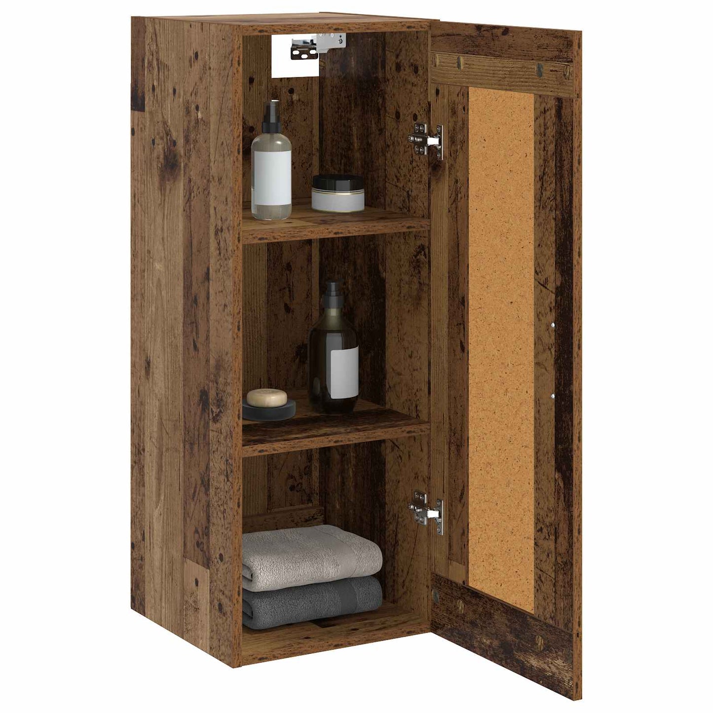 Wandkast Oud hout 34,5 x 34 x 90 cm Bewerkt hout