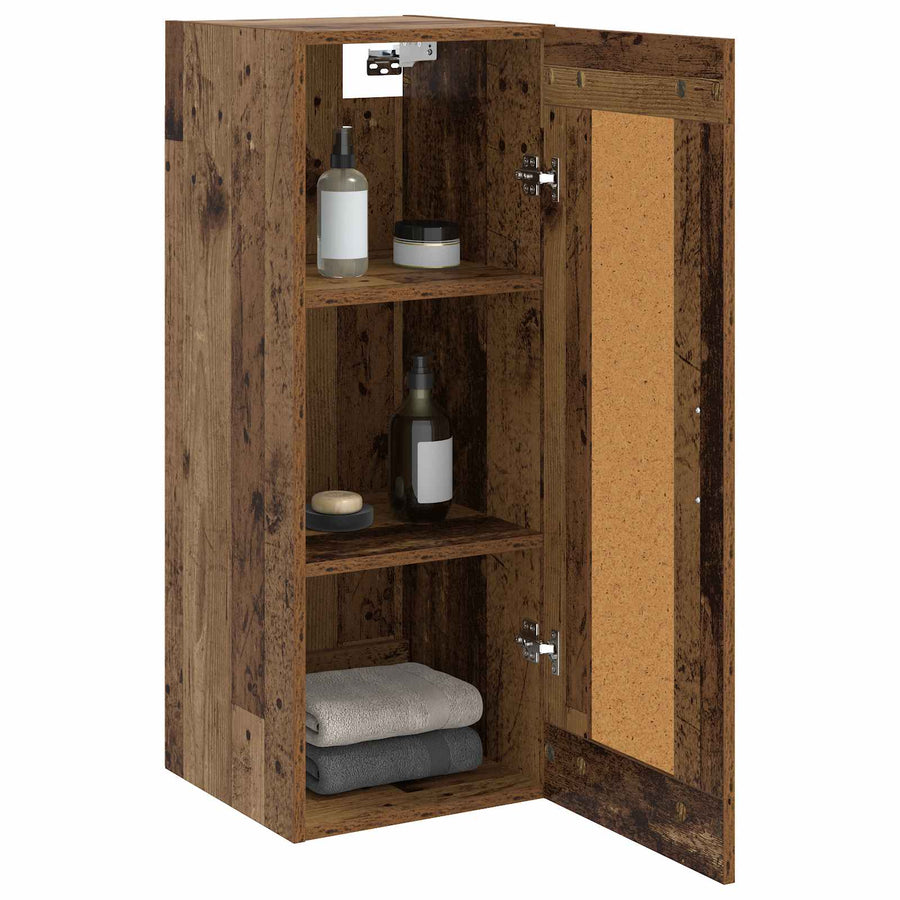 Wandkast Oud hout 34,5 x 34 x 90 cm Bewerkt hout