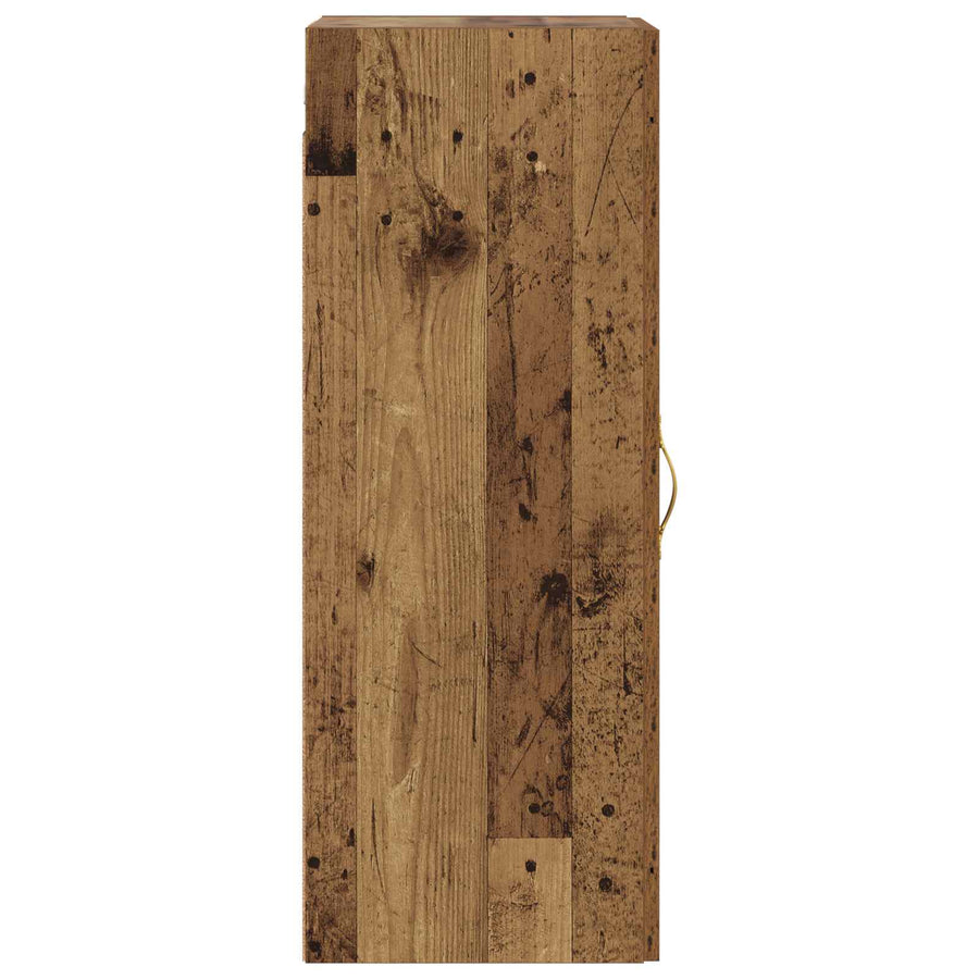 Wandkast Oud hout 34,5 x 34 x 90 cm Bewerkt hout