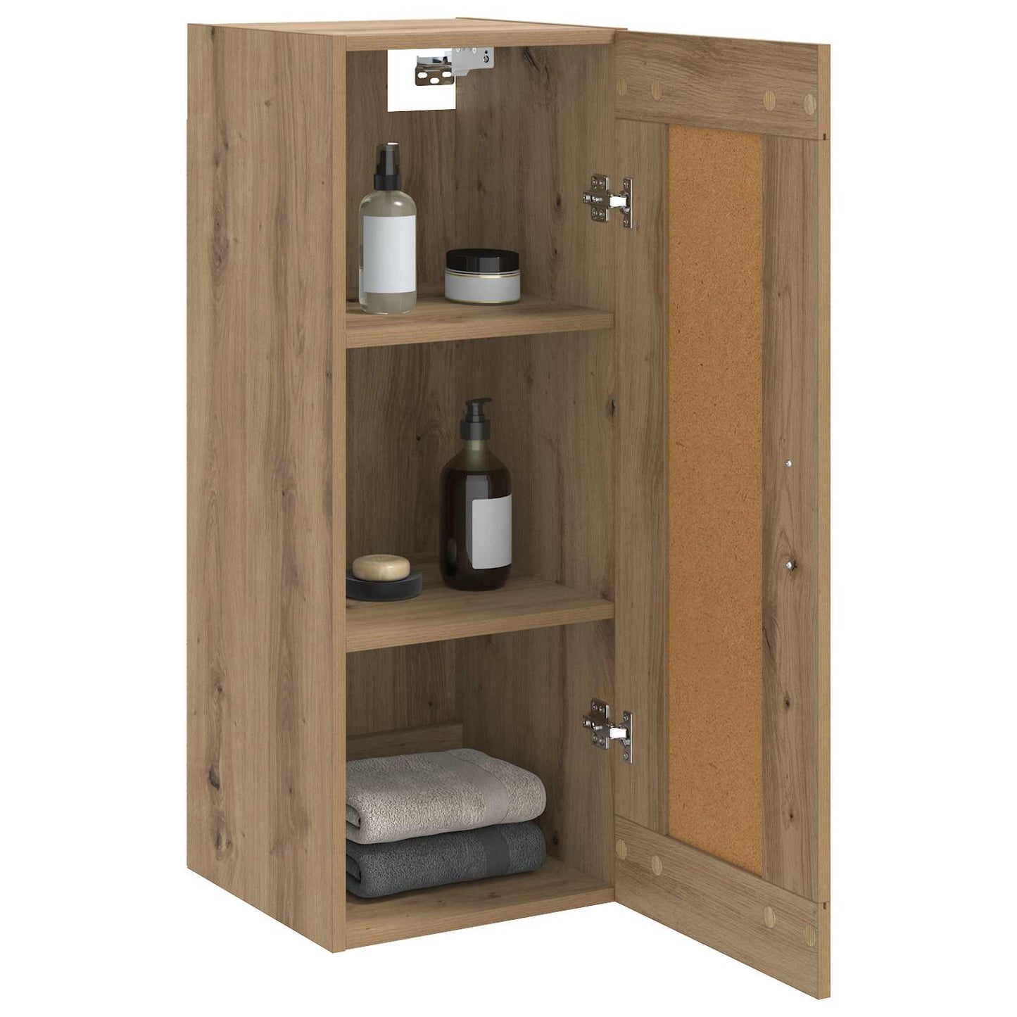 Wandkast Artisanaal eiken 34,5 x 34 x 90 cm Bewerkt hout