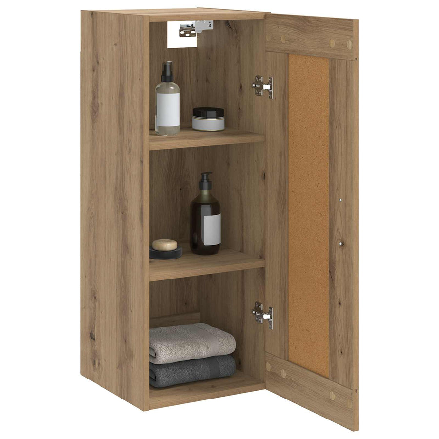Wandkast Artisanaal eiken 34,5 x 34 x 90 cm Bewerkt hout