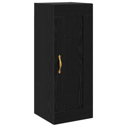 Wandkast Zwart eiken 34,5 x 34 x 90 cm Bewerkt hout