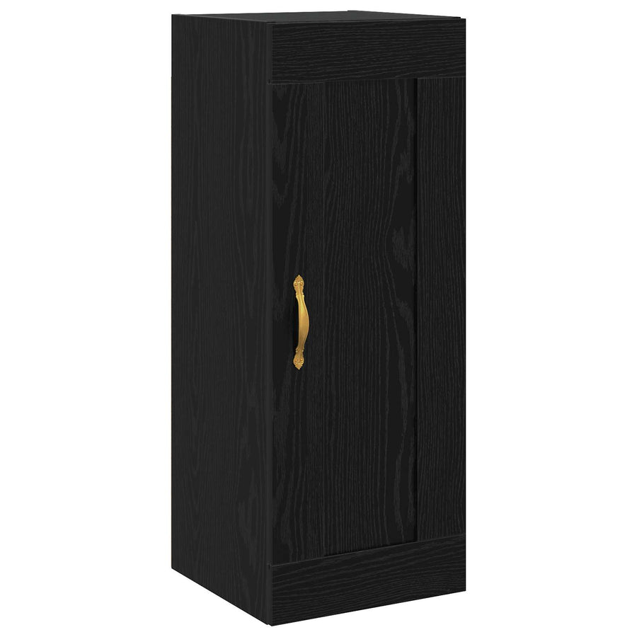 Wandkast Zwart eiken 34,5 x 34 x 90 cm Bewerkt hout