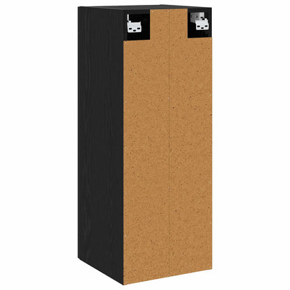 Wandkast Zwart eiken 34,5 x 34 x 90 cm Bewerkt hout