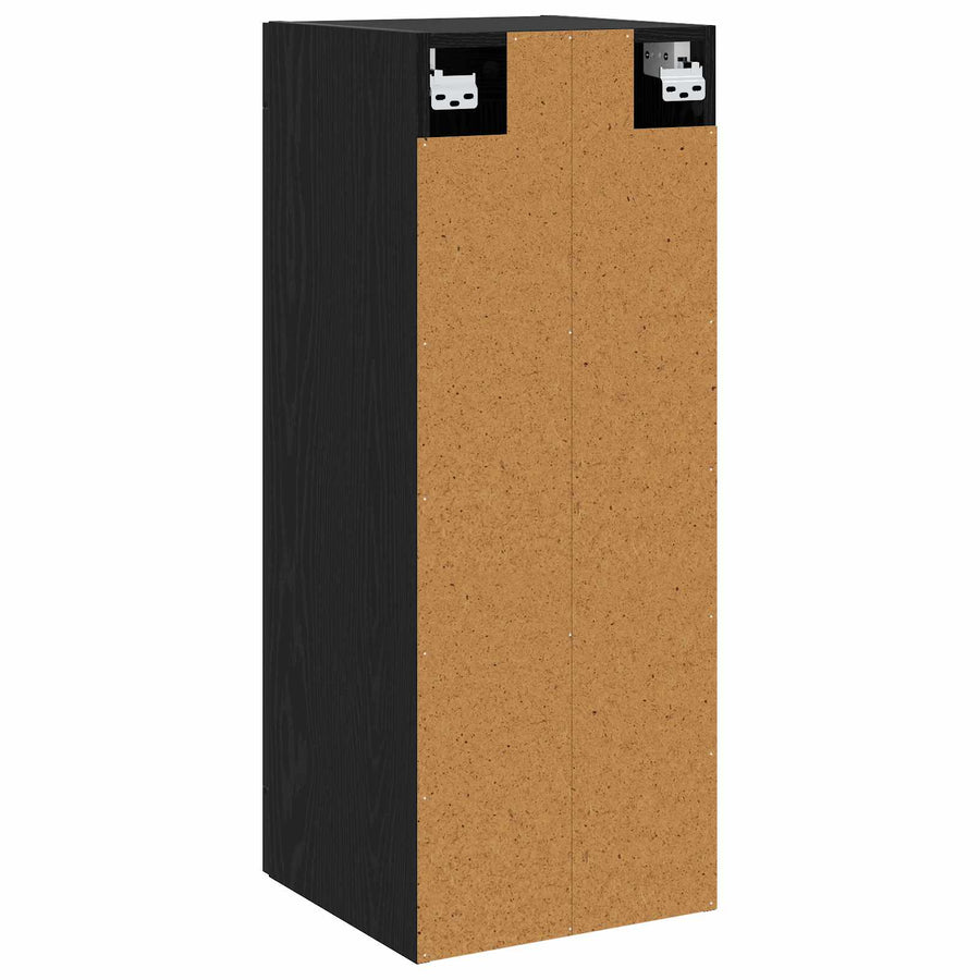 Wandkast Zwart eiken 34,5 x 34 x 90 cm Bewerkt hout