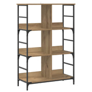 Boekenkast 78,5x33x117,5 cm 4 lagen geëngineerd hout metaal