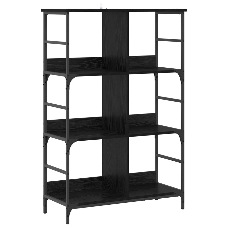 Boekenkast 4-laags 78,5 x 33 x 117,5 cm metaal PB Zwart eiken