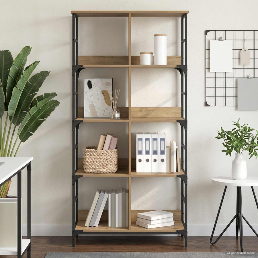 Boekenkast 4-laags 78,5 x 33 x 153 cm metaal PB