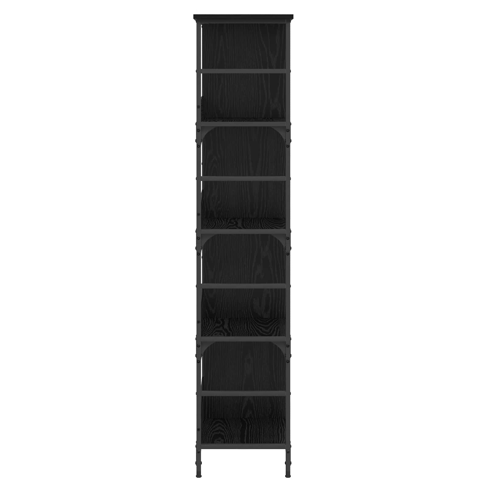 Boekenkast 4-laags 78,5 x 33 x 153 cm metaal PB Zwart eiken