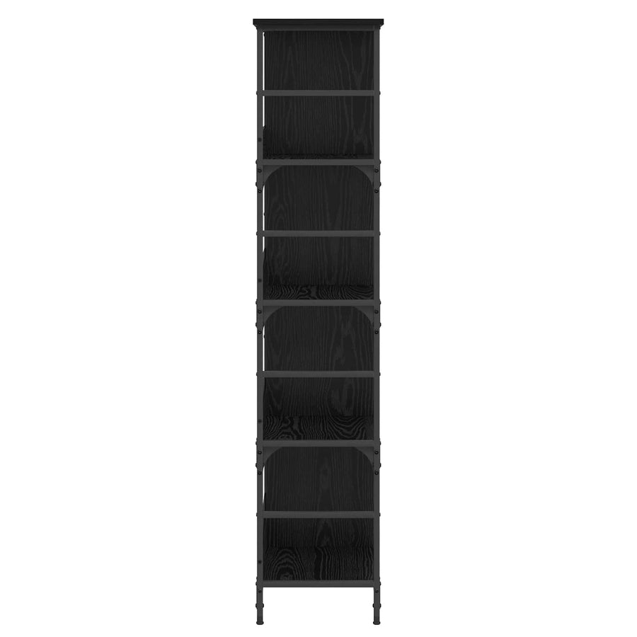 Boekenkast 4-laags 78,5 x 33 x 153 cm metaal PB Zwart eiken