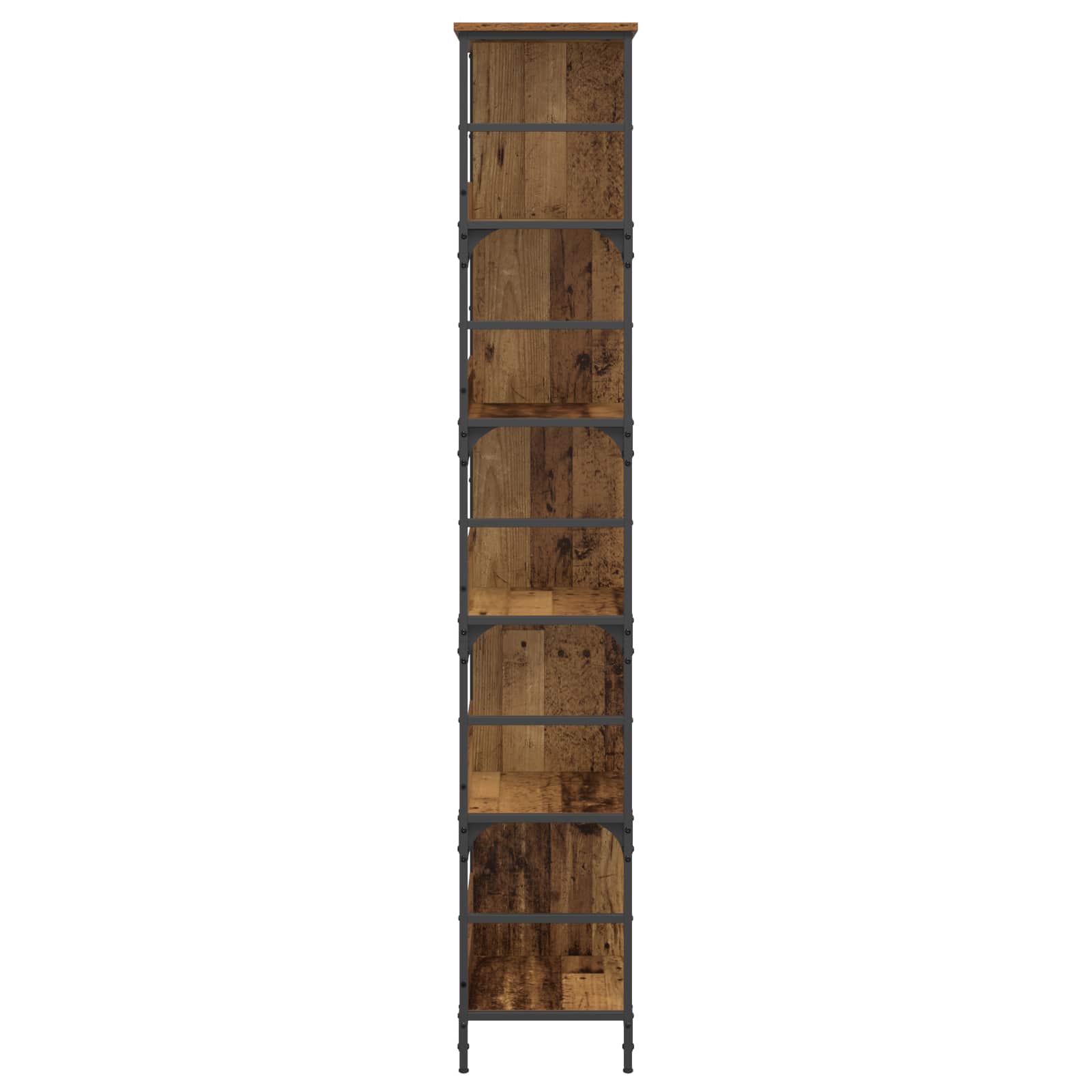 Boekenkast 4-laags 78,5 x 33 x 188,5 cm metaal PB Oud hout
