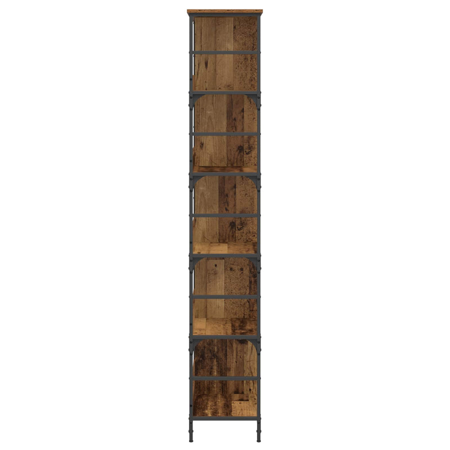 Boekenkast 4-laags 78,5 x 33 x 188,5 cm metaal PB Oud hout