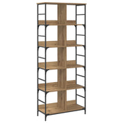 Boekenkast 78.5x33x188.5 cm metaal PB artisanaal eiken