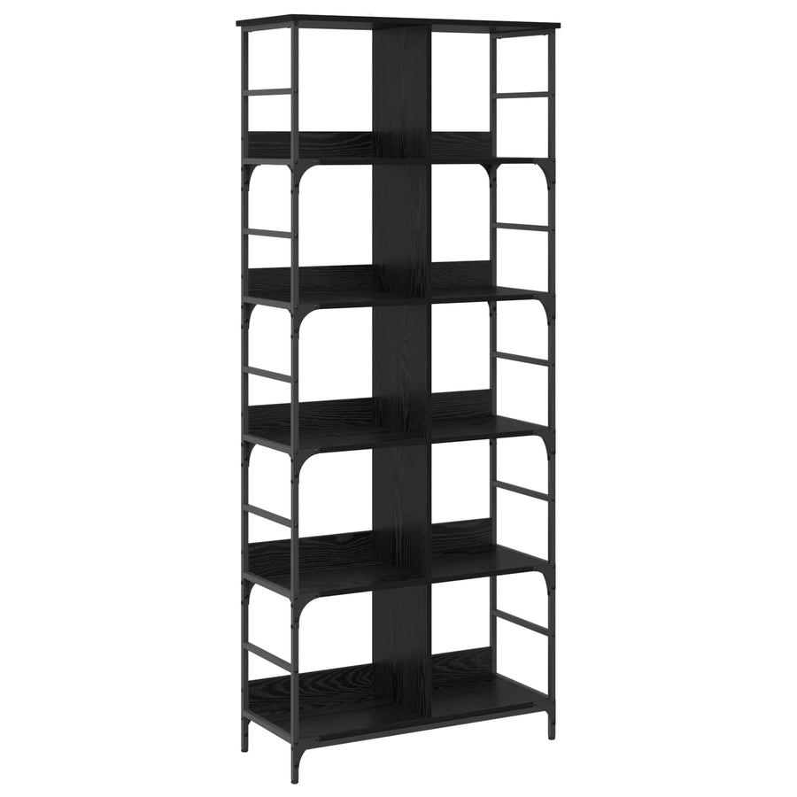 Boekenkast 4-laags 78,5 x 33 x 188,5 cm metaal PB Zwart eiken