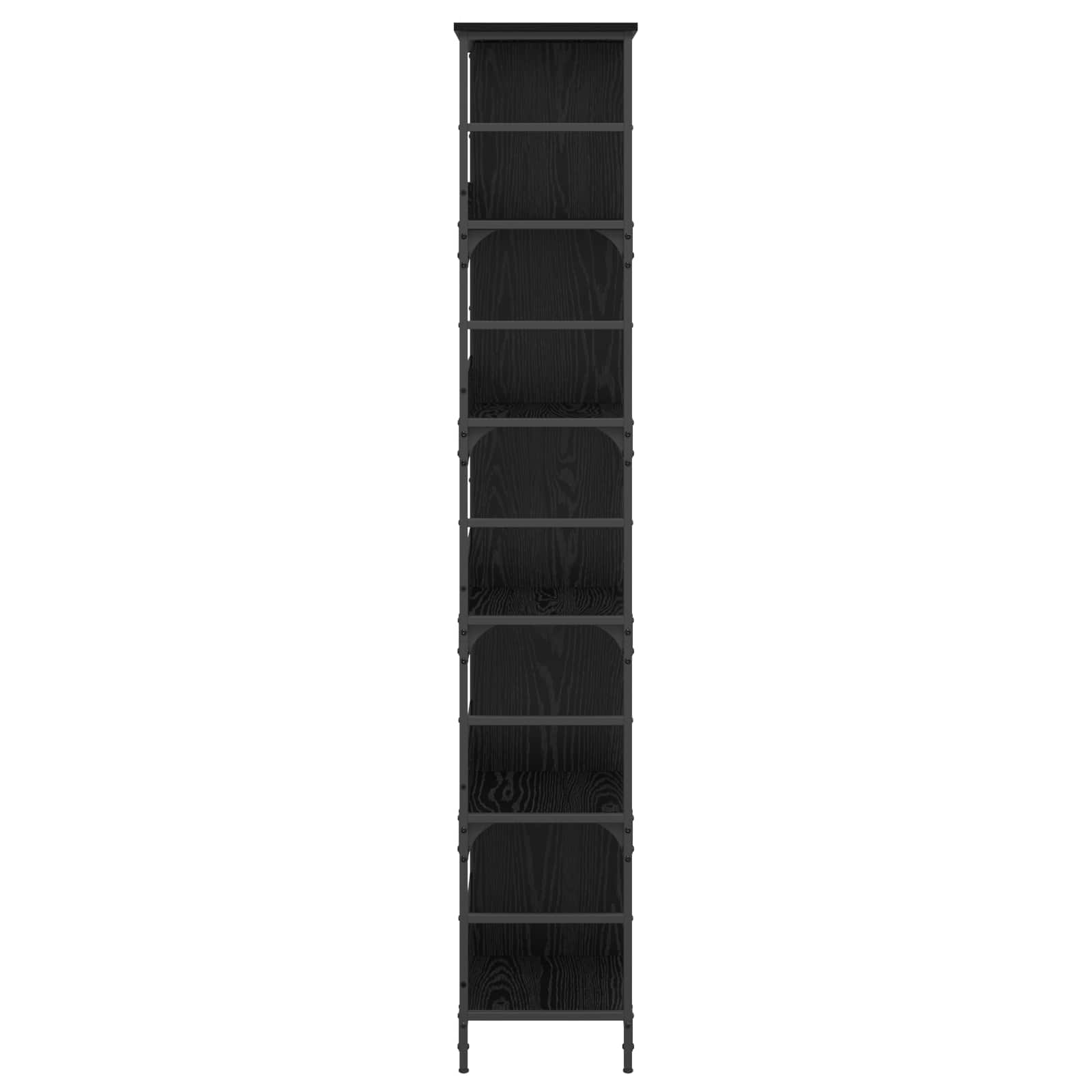 Boekenkast 4-laags 78,5 x 33 x 188,5 cm metaal PB Zwart eiken