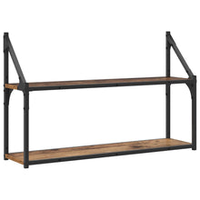 Wandplank Muurmontage Oud hout 80 x 21 x 51 cm metaal PB