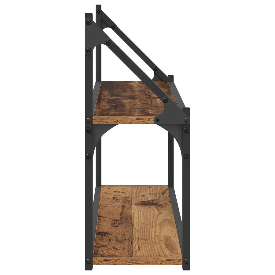 Wandplank Muurmontage Oud hout 80 x 21 x 51 cm metaal PB