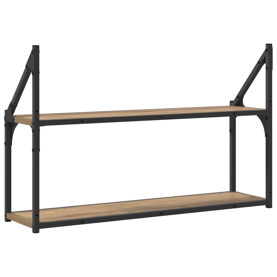 Wandplank Muurmontage Artisanaal eiken 80 x 21 x 51 cm