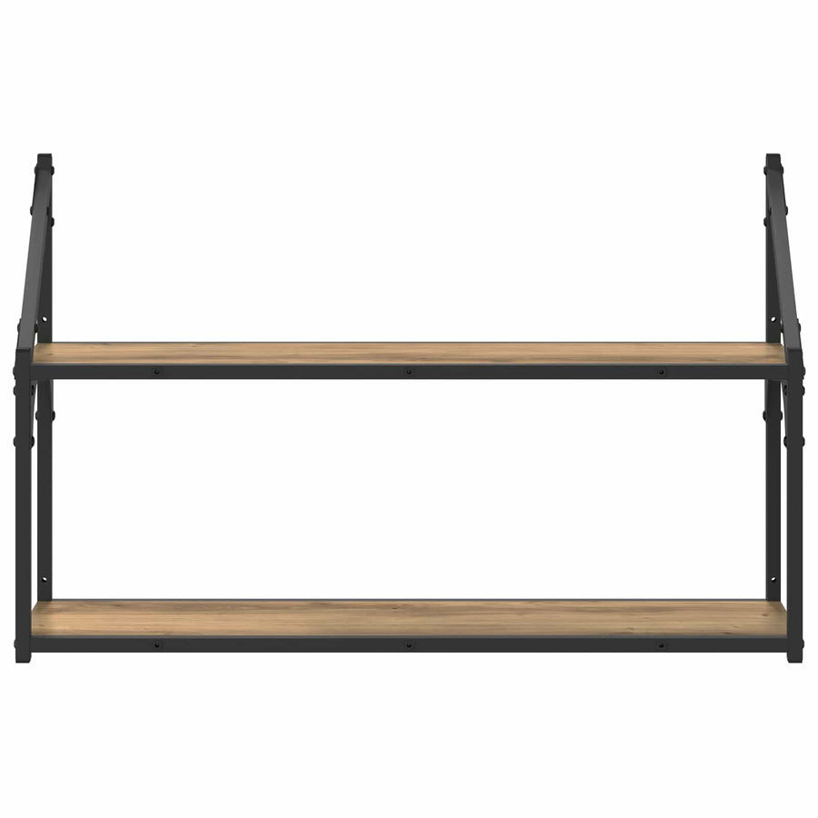 Wandplank Muurmontage Artisanaal eiken 80 x 21 x 51 cm