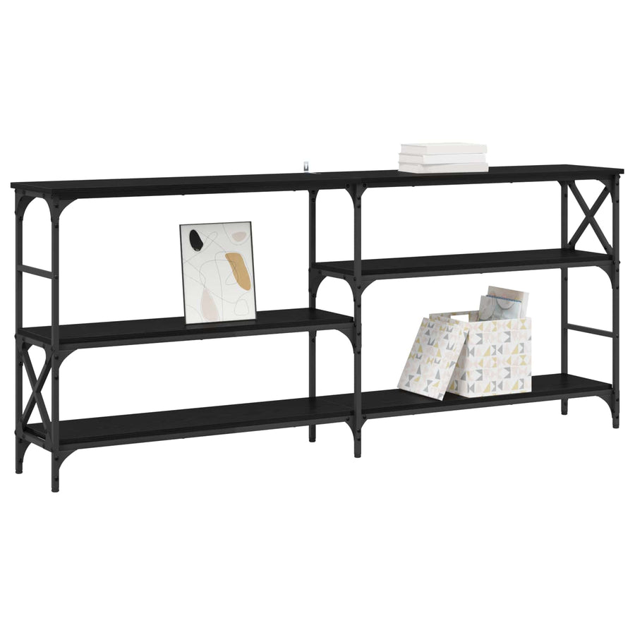 Wandtafel Zwart eiken 180 x 29 x 76,5 cm metaal PB