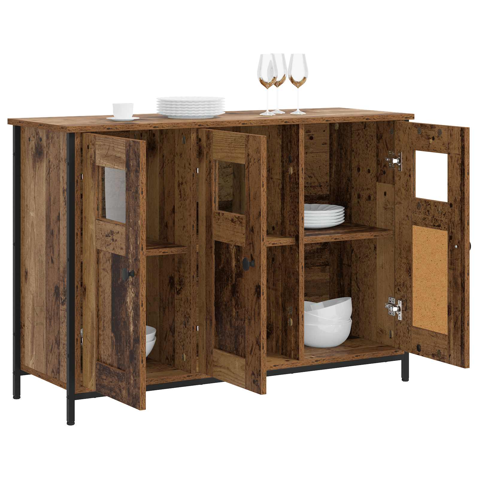 Dressoir Oud hout 100 x 35 x 70 cm Bewerkt hout
