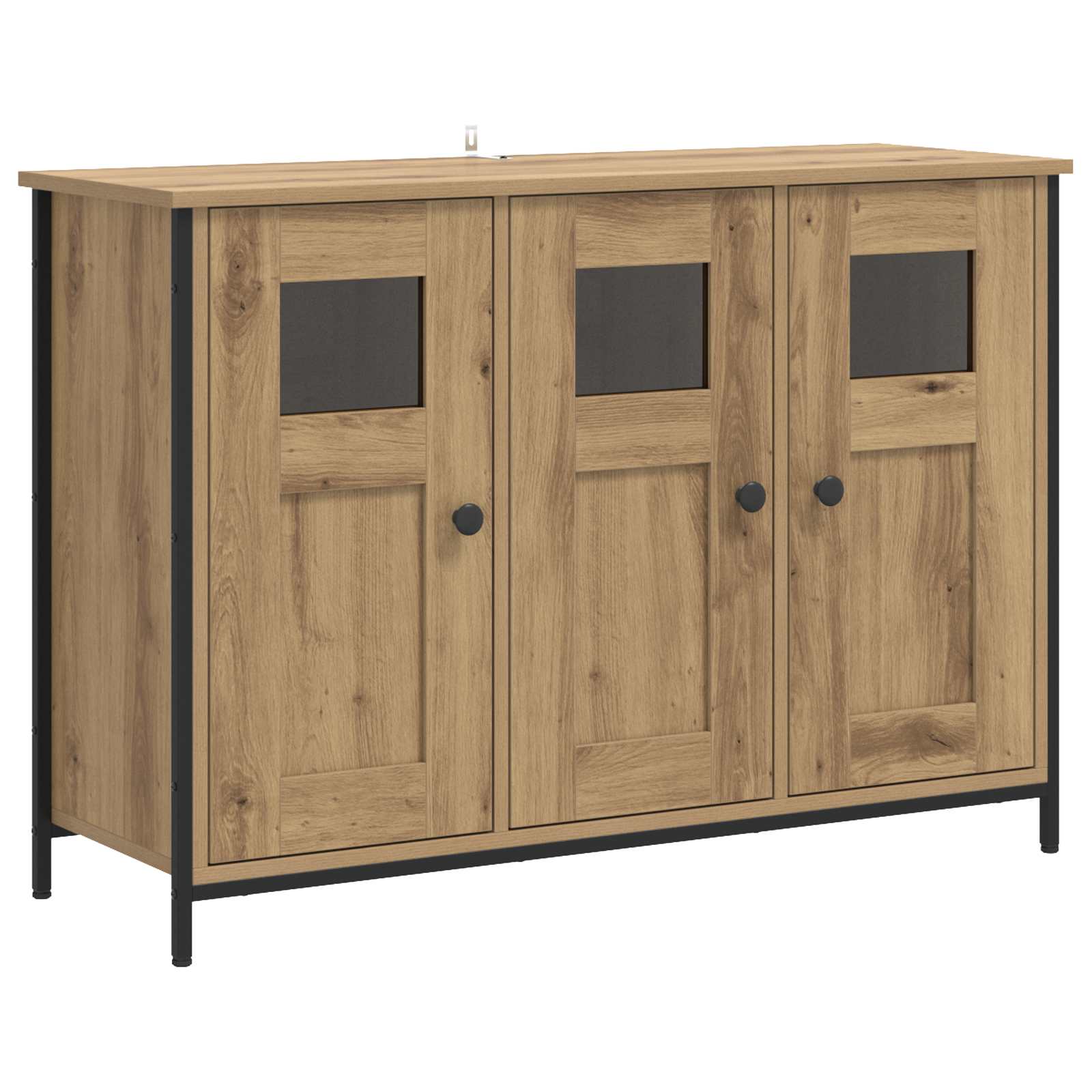 Dressoir Artisanaal eiken 100 x 35 x 70 cm Bewerkt hout