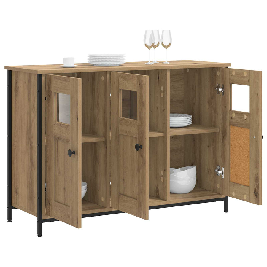 Dressoir Artisanaal eiken 100 x 35 x 70 cm Bewerkt hout