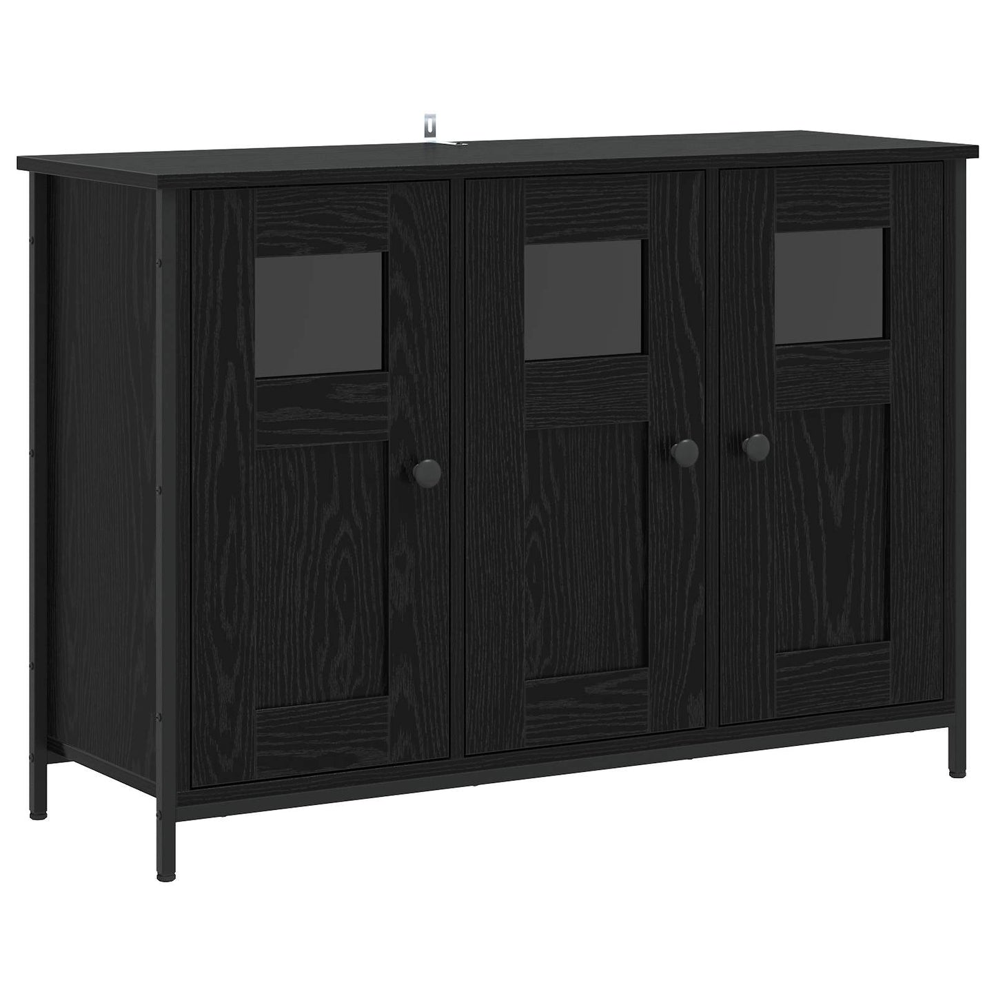 Dressoir Zwart eiken 100 x 35 x 70 cm Bewerkt hout
