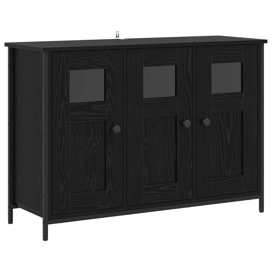 Dressoir Zwart eiken 100 x 35 x 70 cm Bewerkt hout
