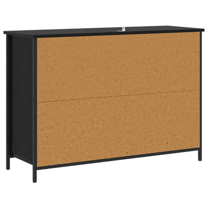 Dressoir Zwart eiken 100 x 35 x 70 cm Bewerkt hout
