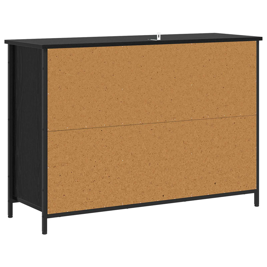 Dressoir Zwart eiken 100 x 35 x 70 cm Bewerkt hout