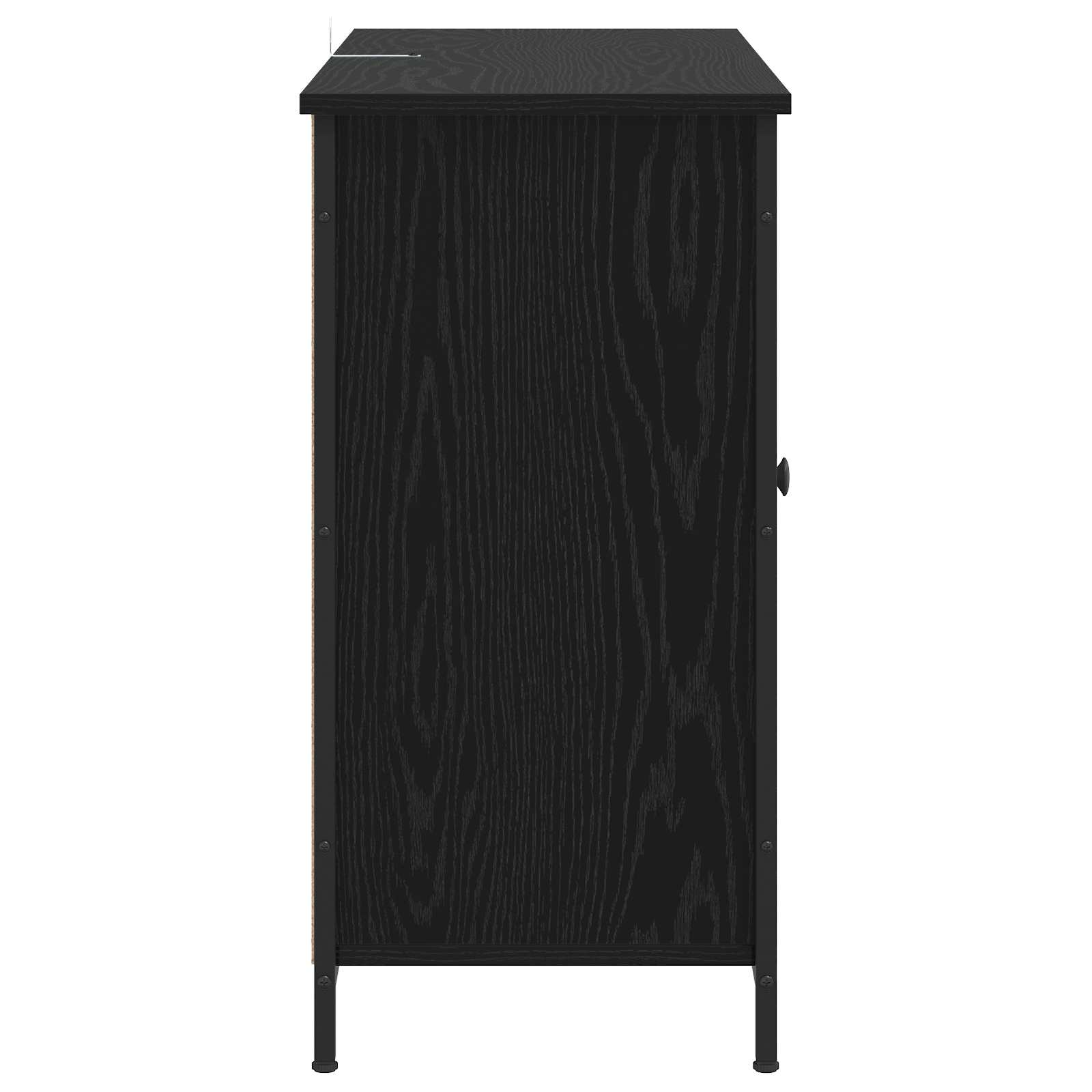 Dressoir Zwart eiken 100 x 35 x 70 cm Bewerkt hout
