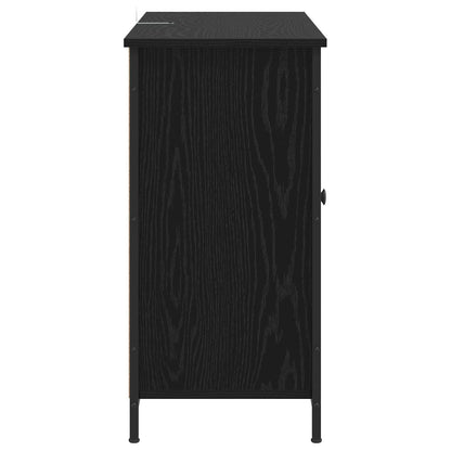 Dressoir Zwart eiken 100 x 35 x 70 cm Bewerkt hout