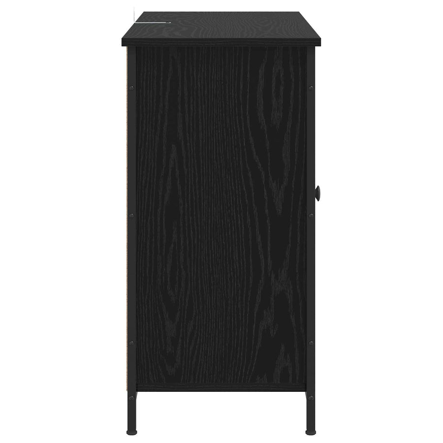 Dressoir Zwart eiken 100 x 35 x 70 cm Bewerkt hout