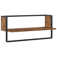 Wandplank Muurmontage Oud hout 65 x 25 x 30 cm metaal PB