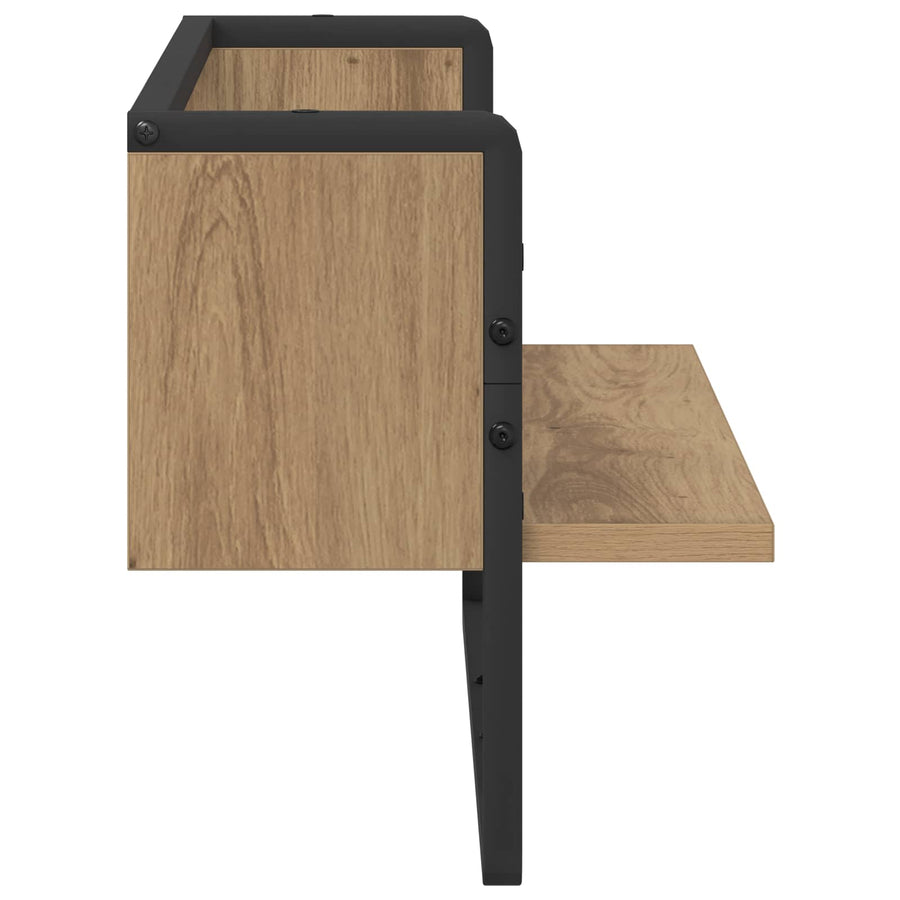 Wandplank Muurmontage Artisanaal eiken 65 x 25 x 30 cm