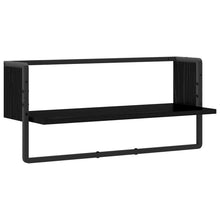 Wandplank Muurmontage Zwart eiken 65 x 25 x 30 cm metaal PB