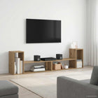 TV-kast 100 x 30 x 50 cm Artisanaal eiken Bewerkt hout