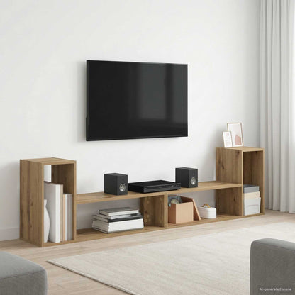 TV-kast 100 x 30 x 50 cm Artisanaal eiken Bewerkt hout
